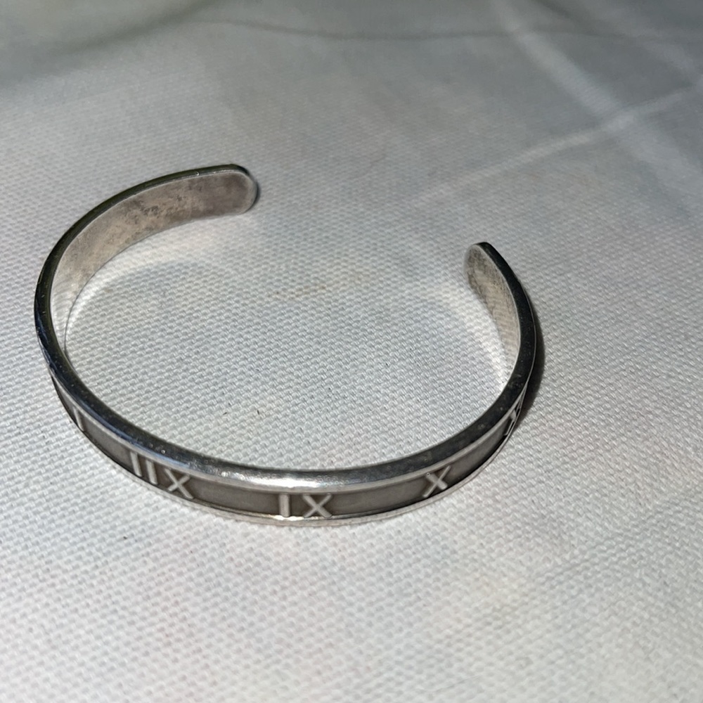 925 Roman Numbers Cuff Bracelet
